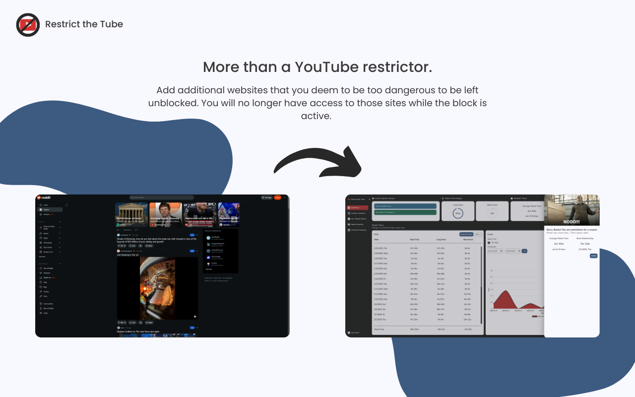 a screen displaying blocking additional websites settings page