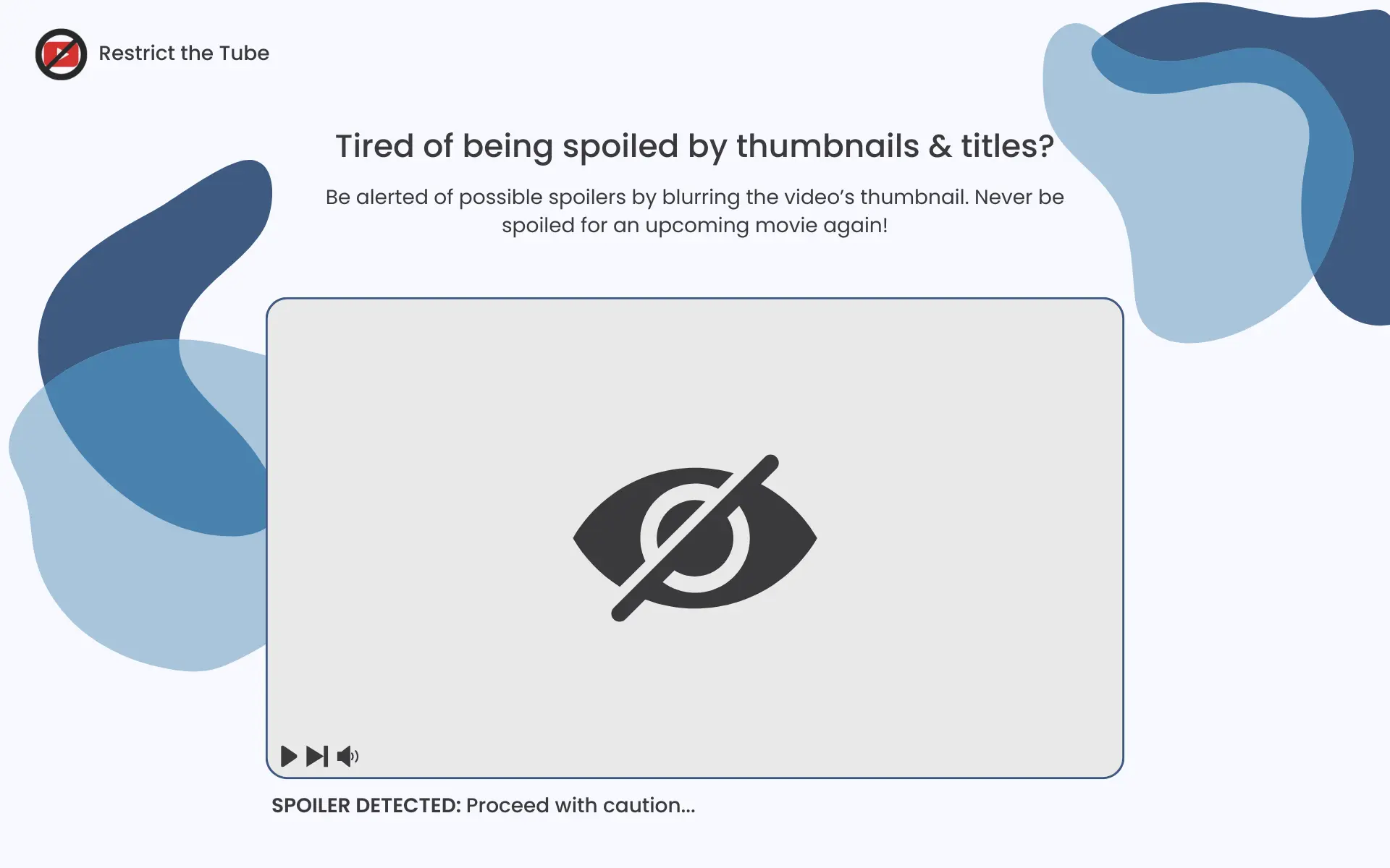 a screen displaying a demonstration image of a spoiler detected.